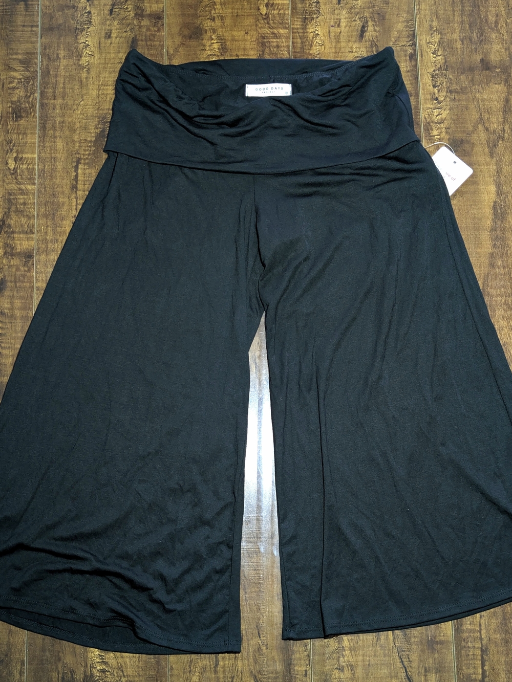 & Other Stories Black Wide-Leg Foldover Waistband Jumpsuit Pants